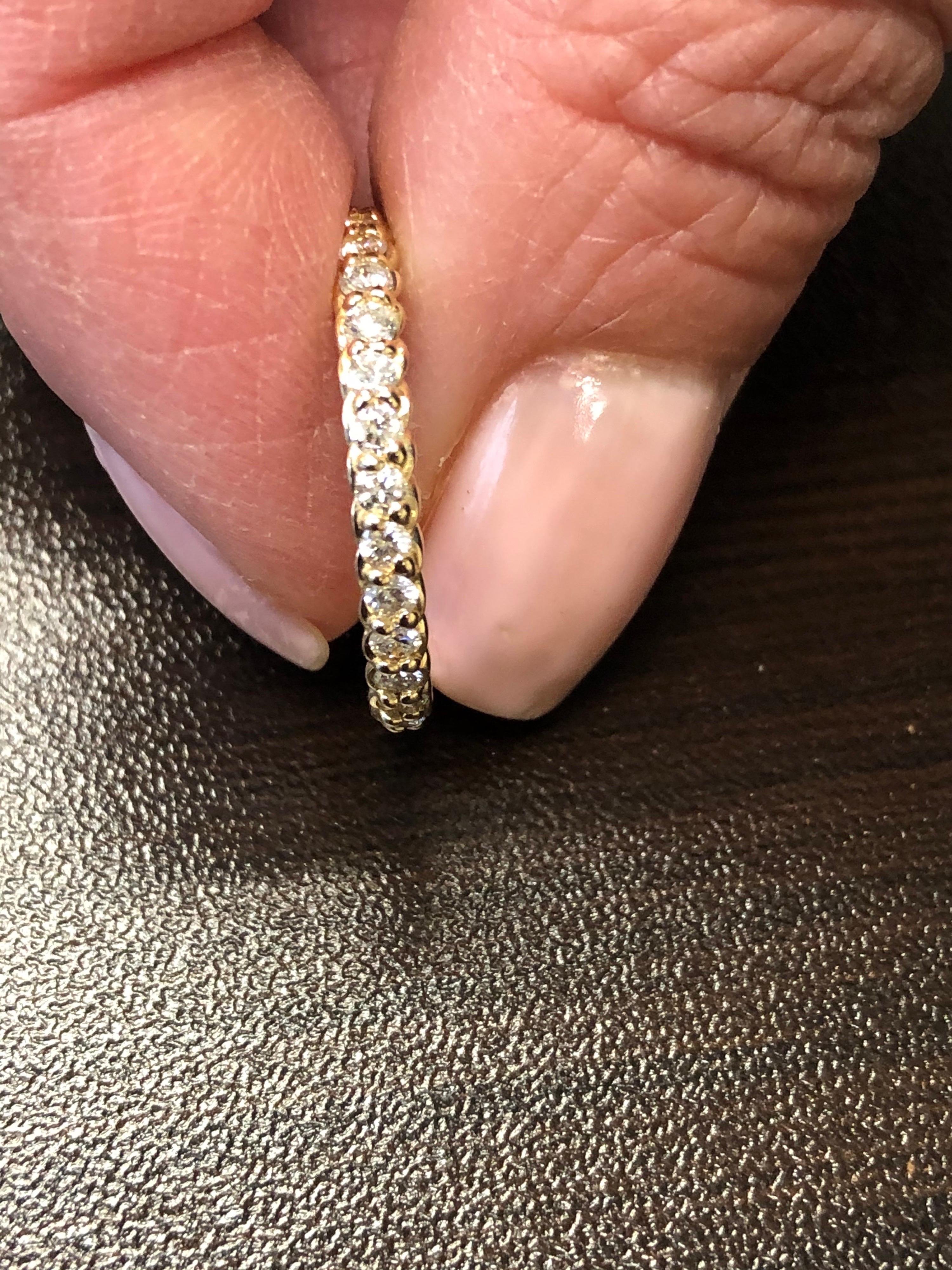 Women's 14 Karat White, Yellow, Rose Gold Diamond Eternity Rope Rings For Sale