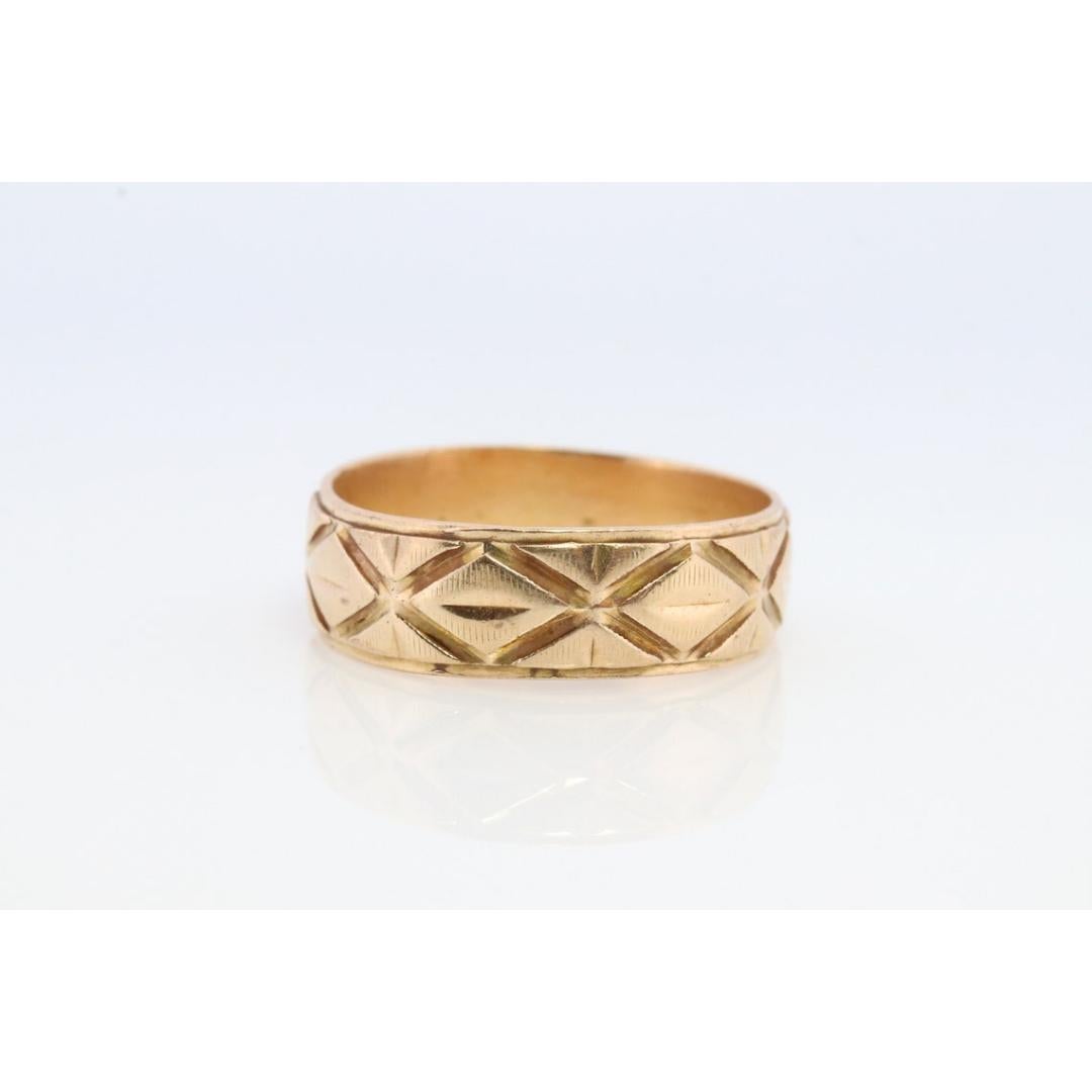 14k Wide Diamond cut engraved band. Wed-Lok MENS Heavy Wide Band. sz 10.75 For Sale 1