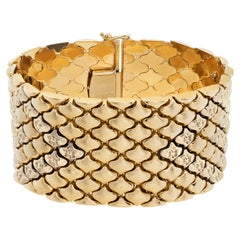 14k wide gold bracelet