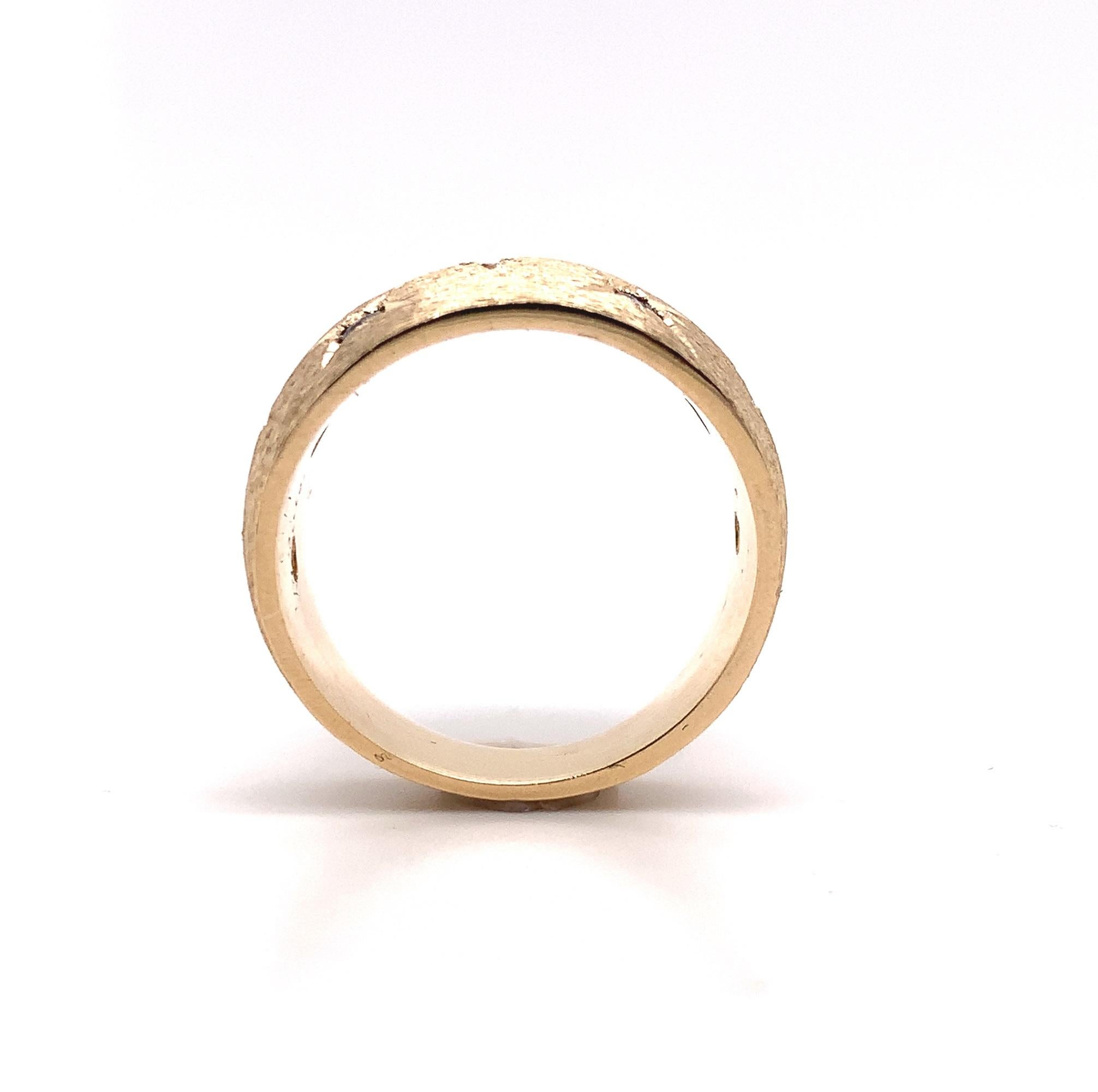 Bague jonc large en saphir lourd et diamant 14 carats Neuf - En vente à Big Bend, WI