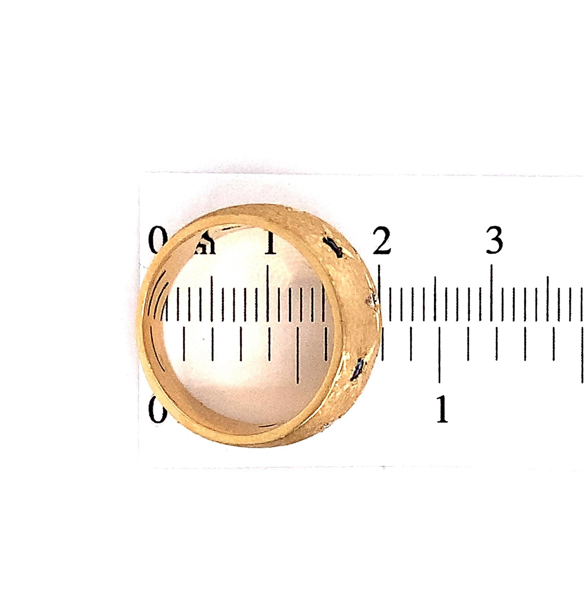 Bague jonc large en saphir lourd et diamant 14 carats en vente 3