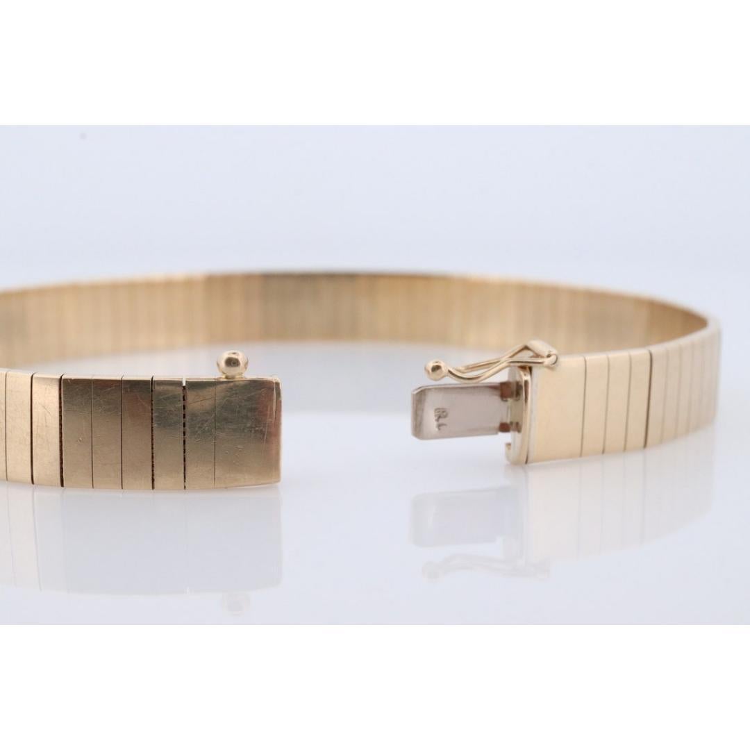 Women's or Men's 14k Wide Omega Bracelet. Italian Made 14k Yellow Gold Omega Snake Bracelet.