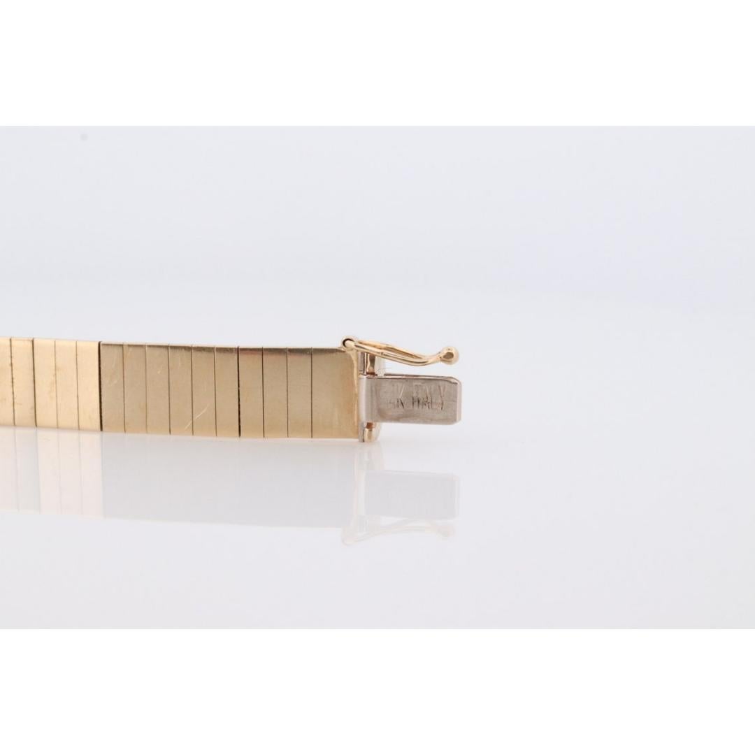 14k Wide Omega Bracelet. Italian Made 14k Yellow Gold Omega Snake Bracelet. 2