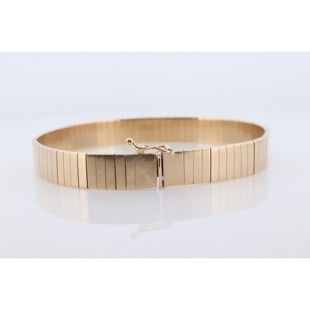 14k Wide Omega Bracelet. Italian Made 14k Yellow Gold Omega Snake Bracelet. 3