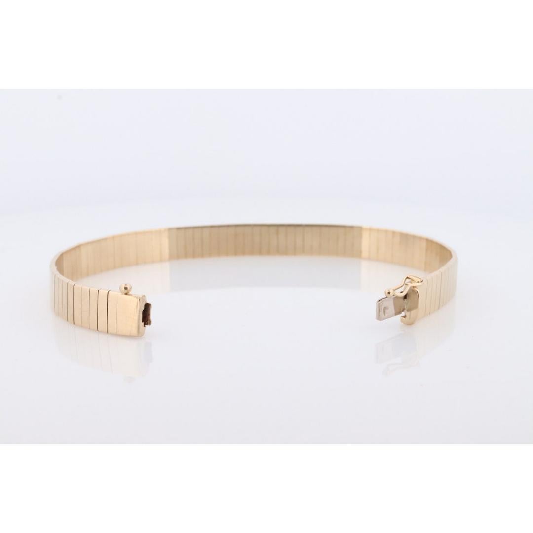 14k Wide Omega Bracelet. Italian Made 14k Yellow Gold Omega Snake Bracelet. 4