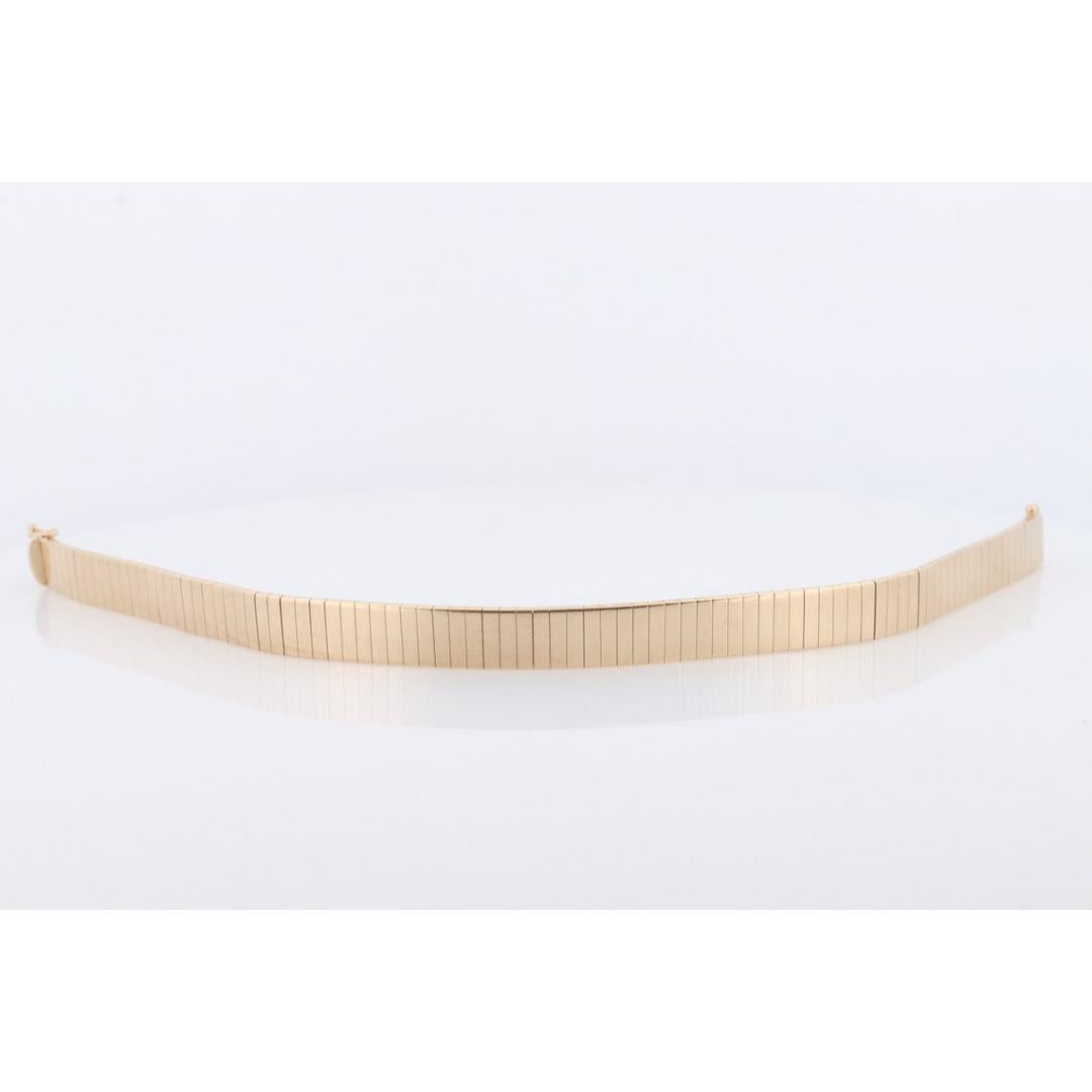 14k Wide Omega Bracelet. Italian Made 14k Yellow Gold Omega Snake Bracelet. 5