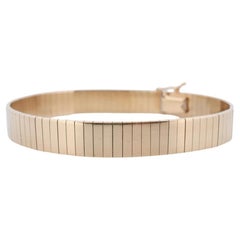 14k Wide Omega Bracelet. Italian Made 14k Yellow Gold Omega Snake Bracelet.