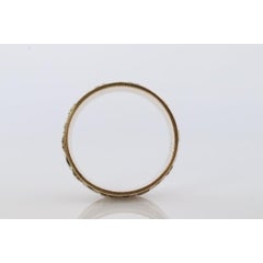 14k Wide Textured Daisy Ornate band. Vintage Flower Blossom engraved design. 8mm