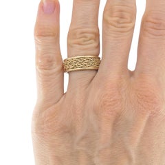 14k Woven Gold Ring Vintage Band Ring