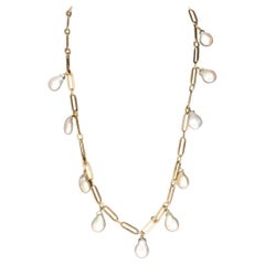 Vintage 14K Yelllow Gold Necklace with Natural South Sea Pearls