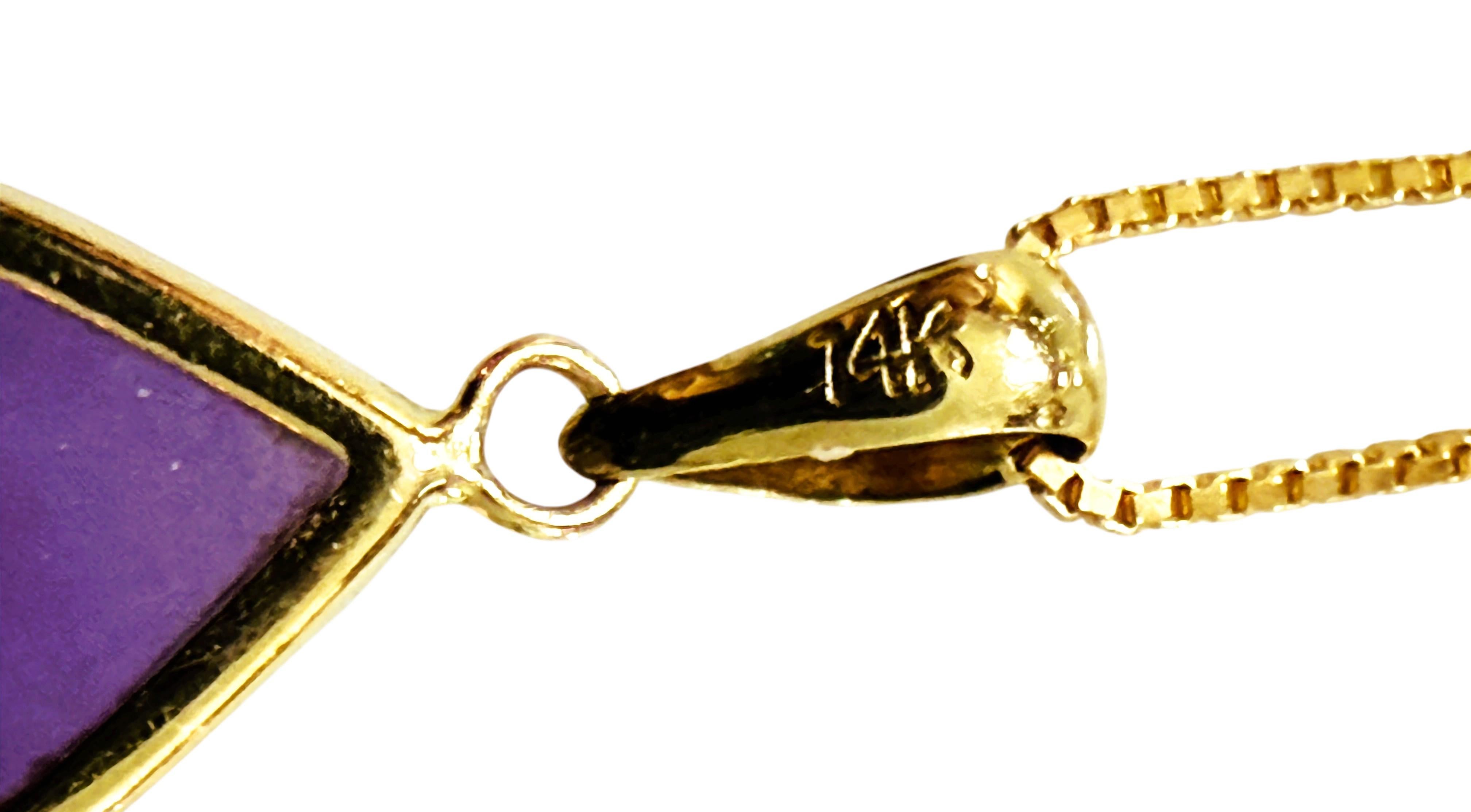 14k Yellow 6.65 Carat Pear Cut Amethyst Pendant Necklace 18