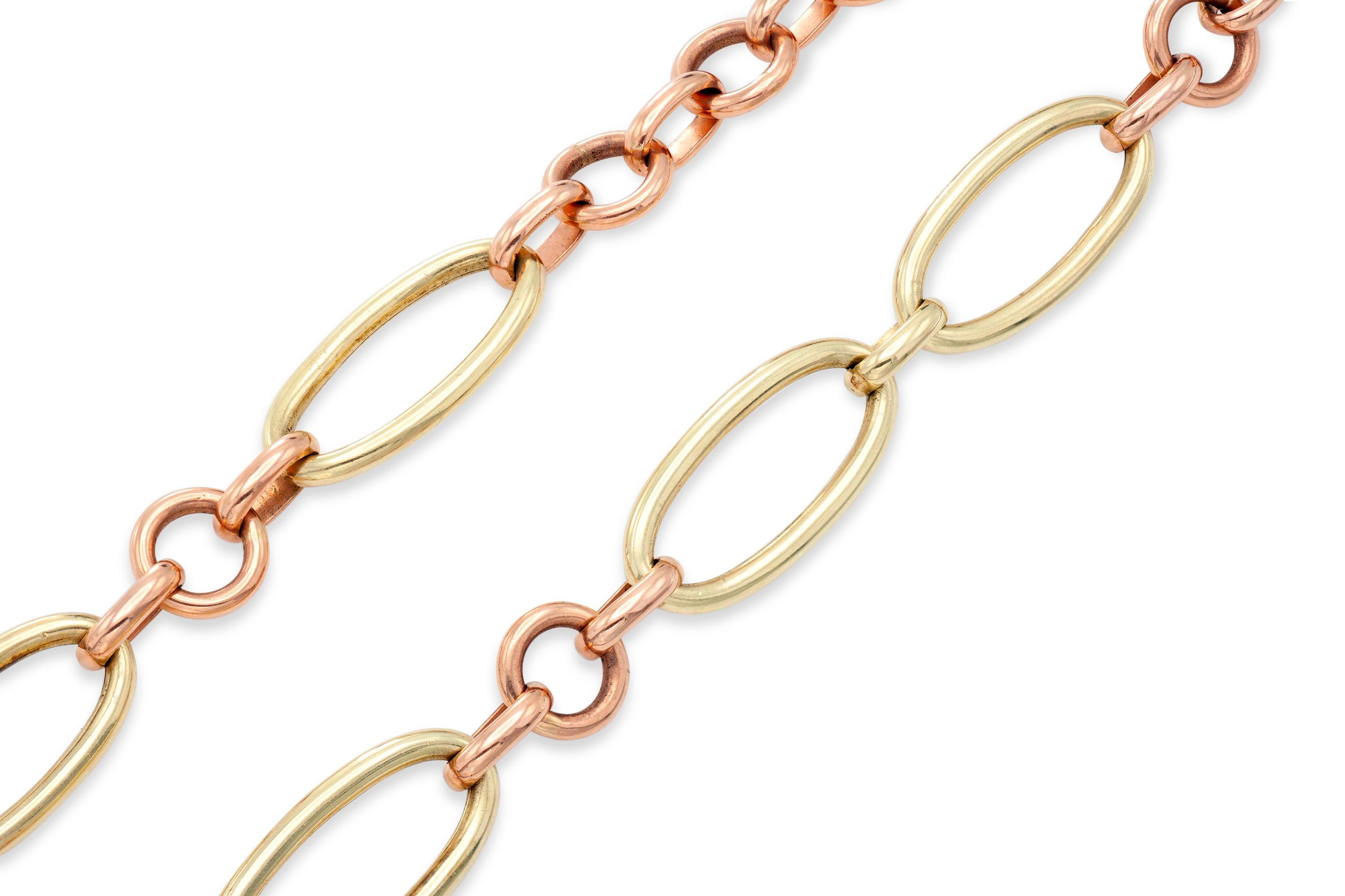 Women's 14K Yellow and Rose Gold Link Necklace