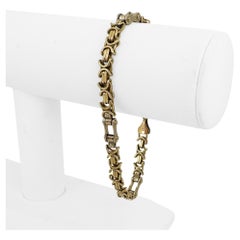 Bracciale in oro giallo e bianco 14k 18,3 g solido bicolore A Link Italia 8,25"
