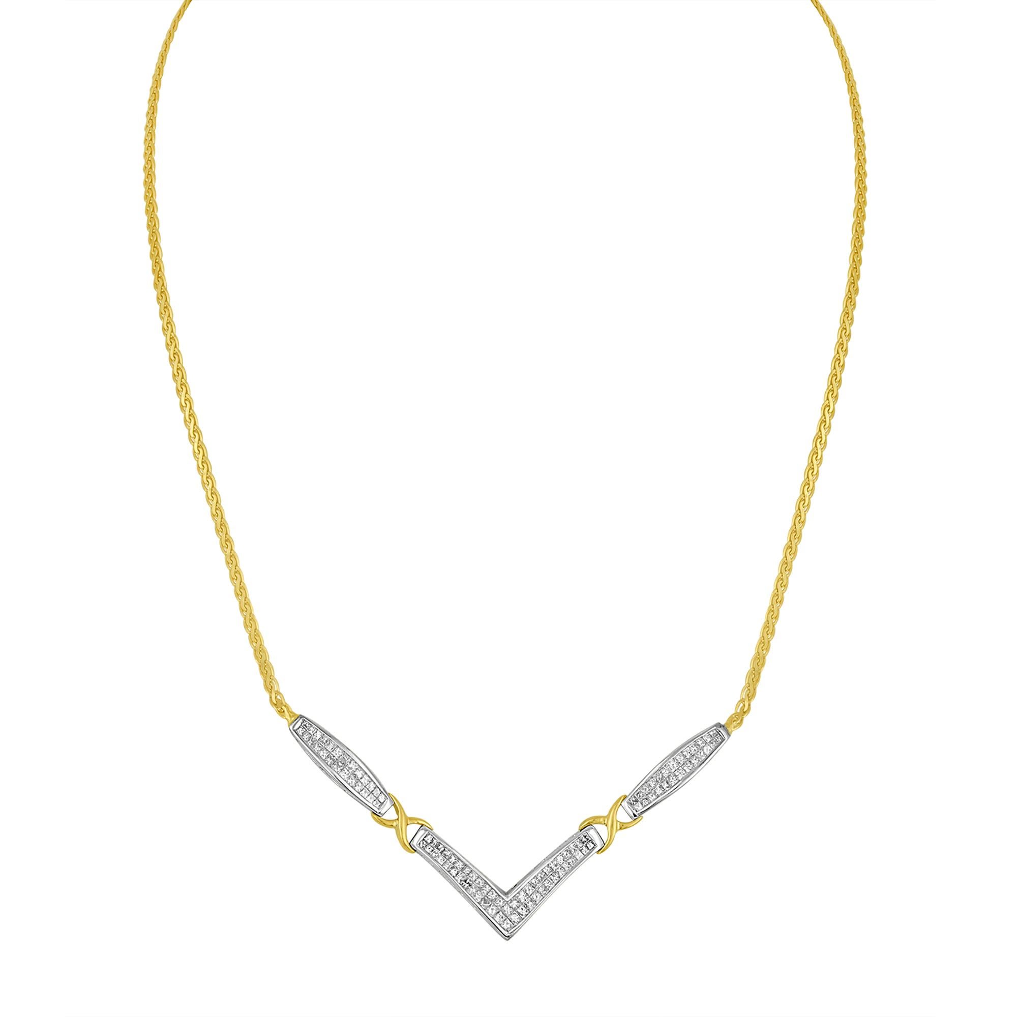 gold diamond statement necklace