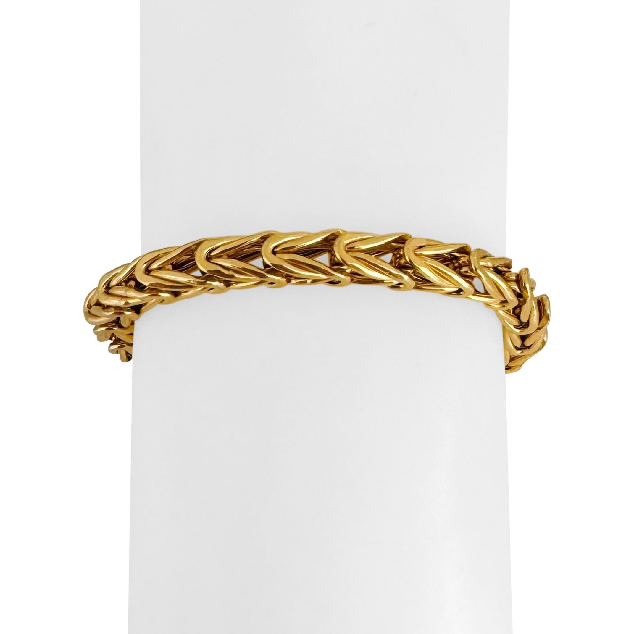 14k Gelb- und Weißgold 22,3g Fancy Link Toggle Armband 8