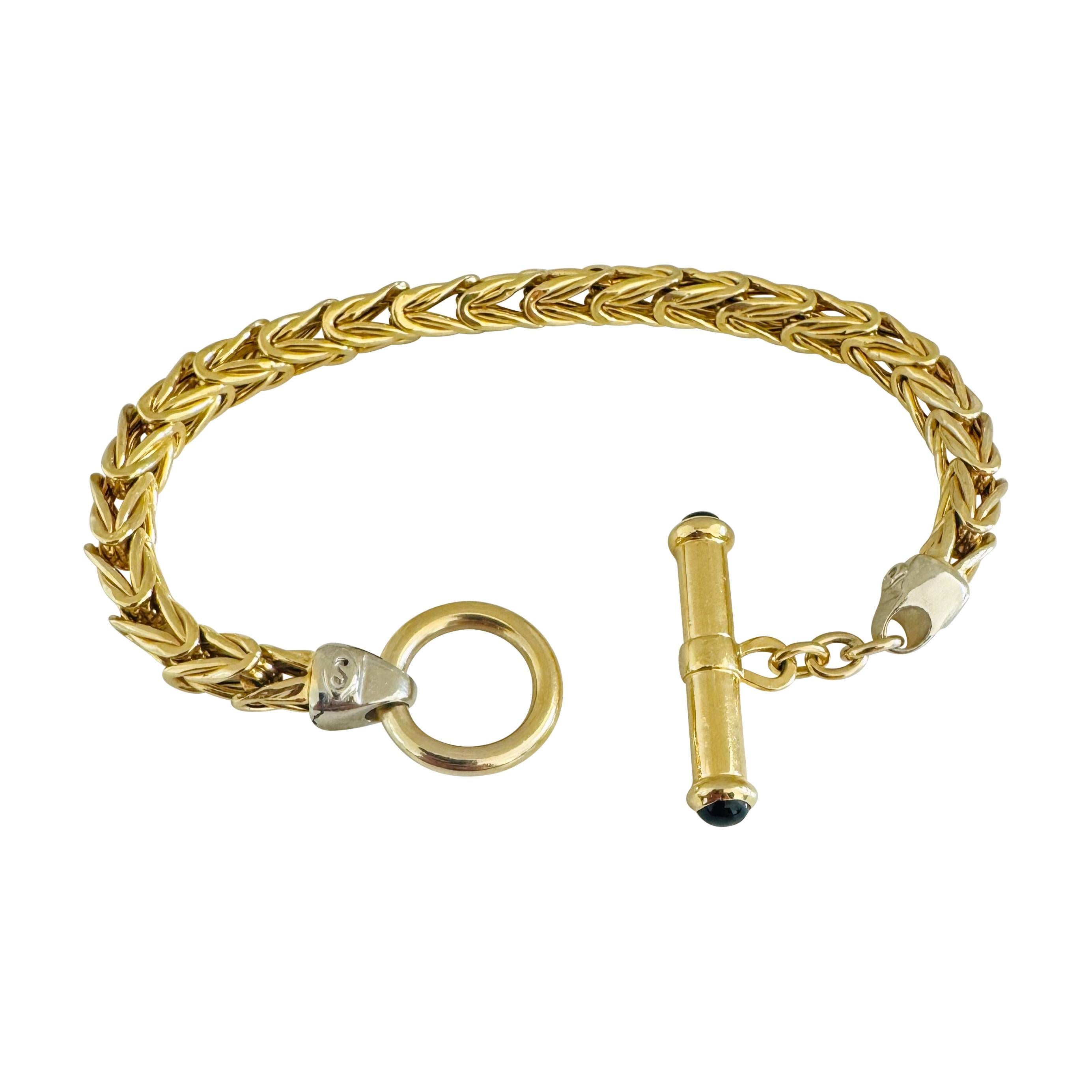 14k Gelb- und Weißgold 22,3g Fancy Link Toggle Armband 8