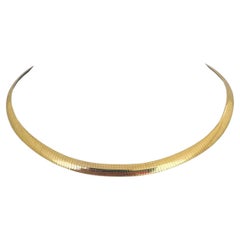 14k Yellow and White Gold 24.7g Reversible 6mm Omega Link Necklace 16"