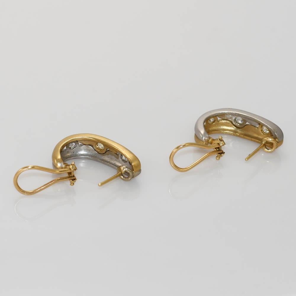 3 stone diamond earrings yellow gold