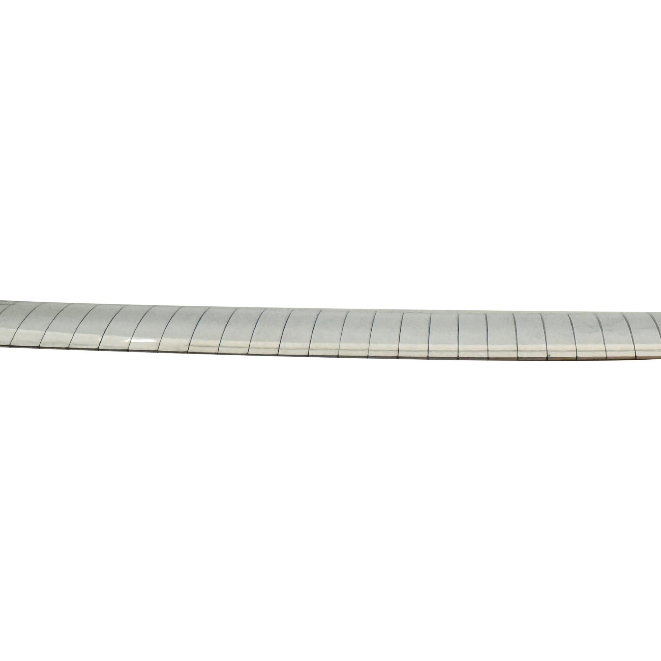 14k Yellow and White Gold 35.4g Reversible 6mm Omega Link Necklace Italy 16