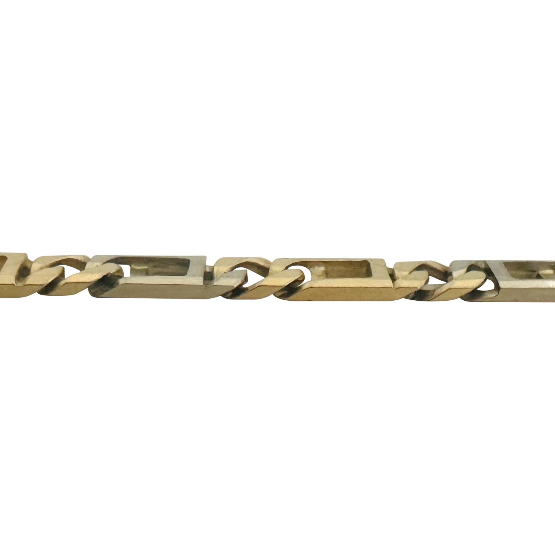 Women's 14k Yellow and White Gold 39g Fancy Figarucci Link Chain Necklace Italy 22