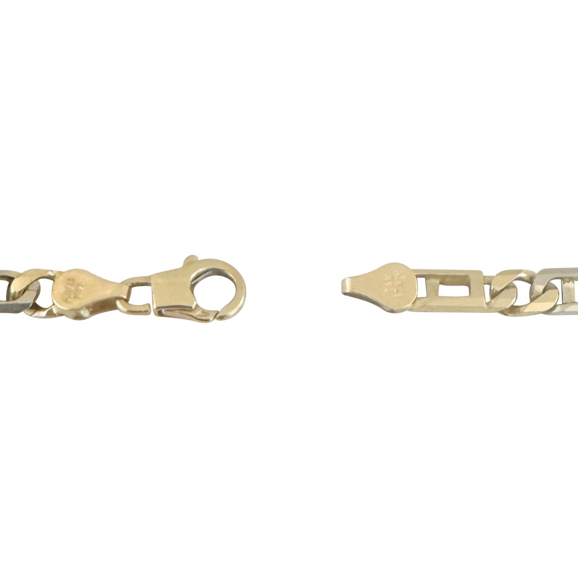 14k Yellow and White Gold 39g Fancy Figarucci Link Chain Necklace Italy 22