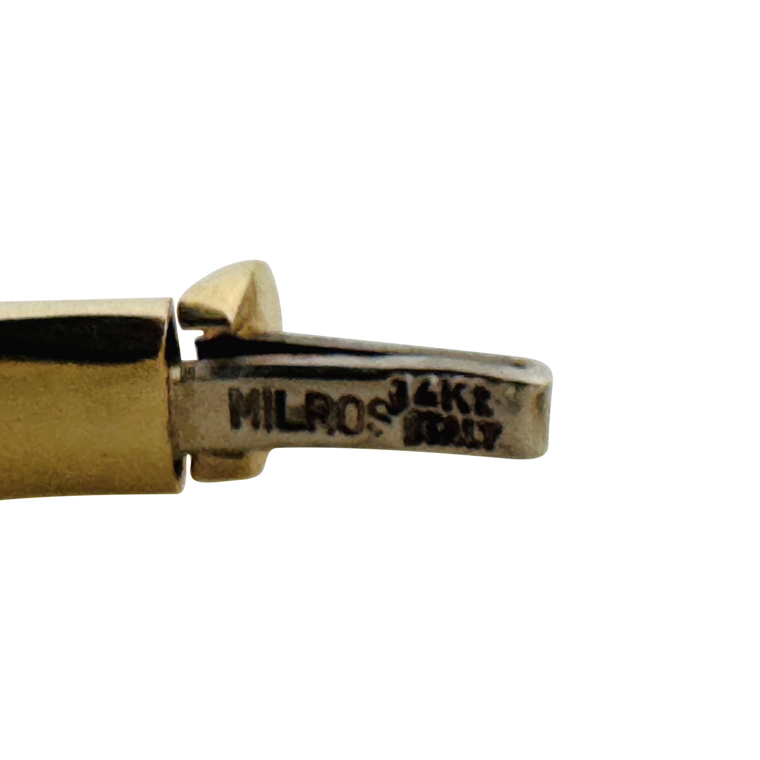 14k Yellow and White Gold 8.5g Ladies Knot Bangle Bracelet Italy 7