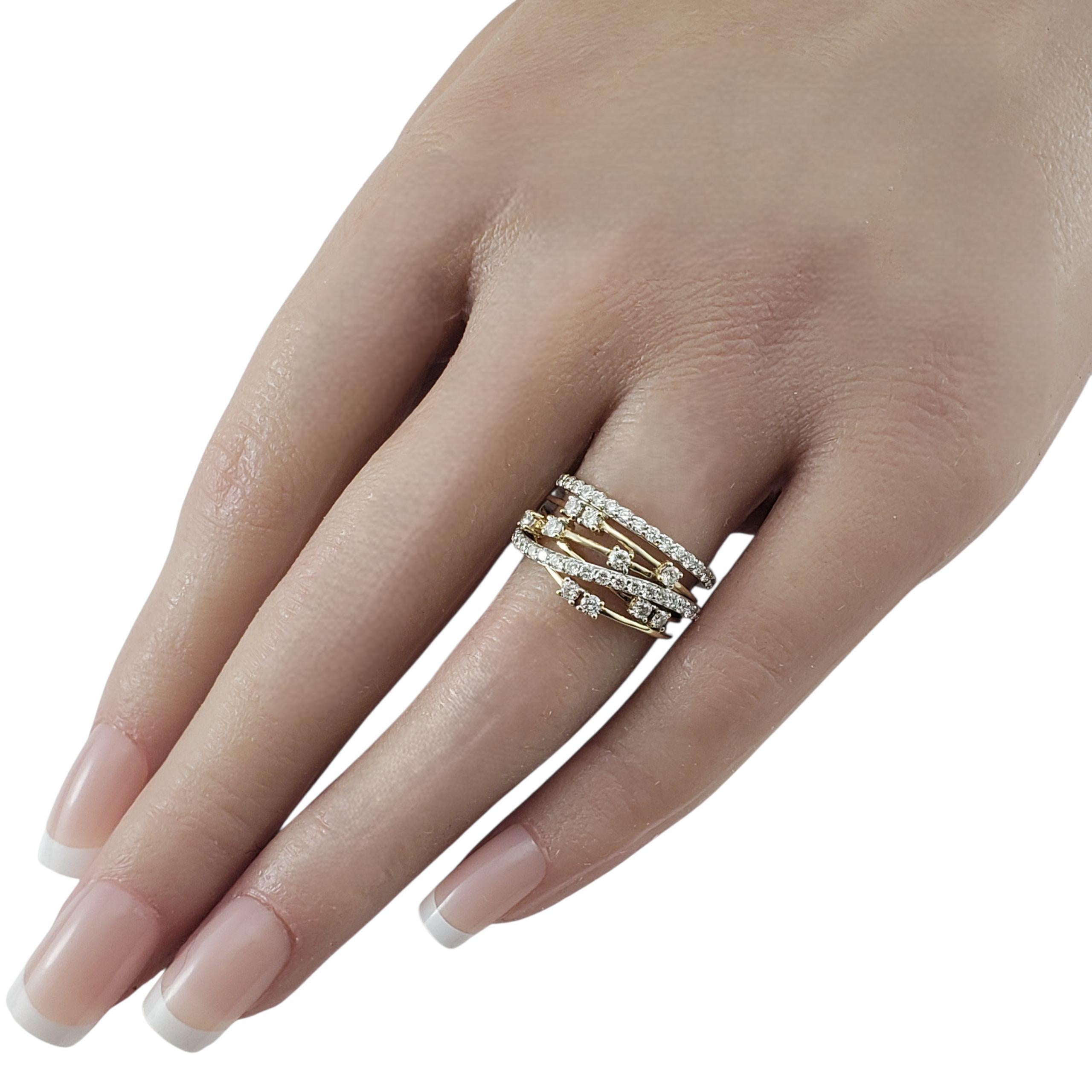 Donna 14K Yellow and White Gold and Diamond Multi-Band Ring Size 7 #23153 in vendita