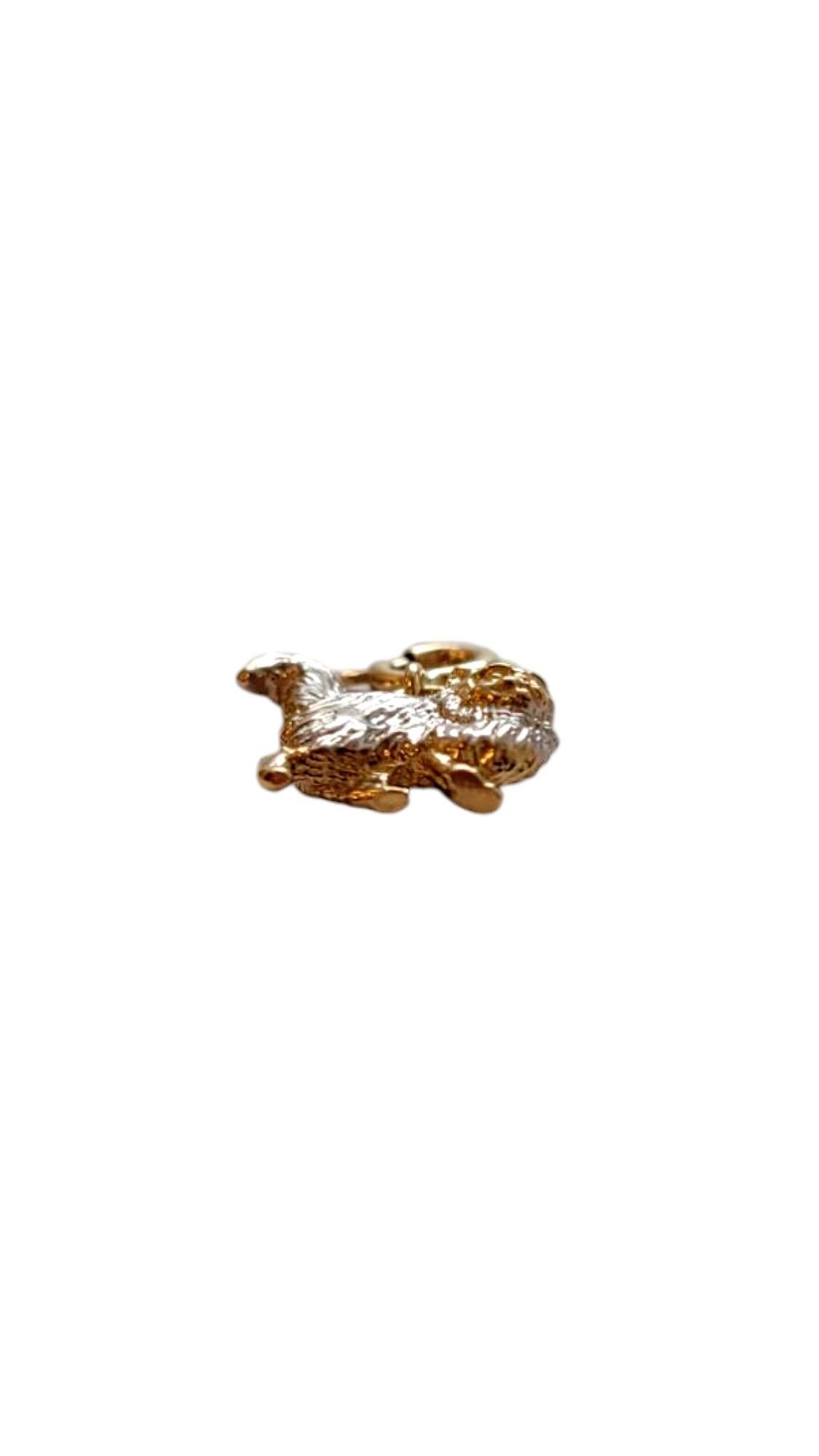 Breloque chat en or jaune et blanc 14 carats n° 21065 en vente 1