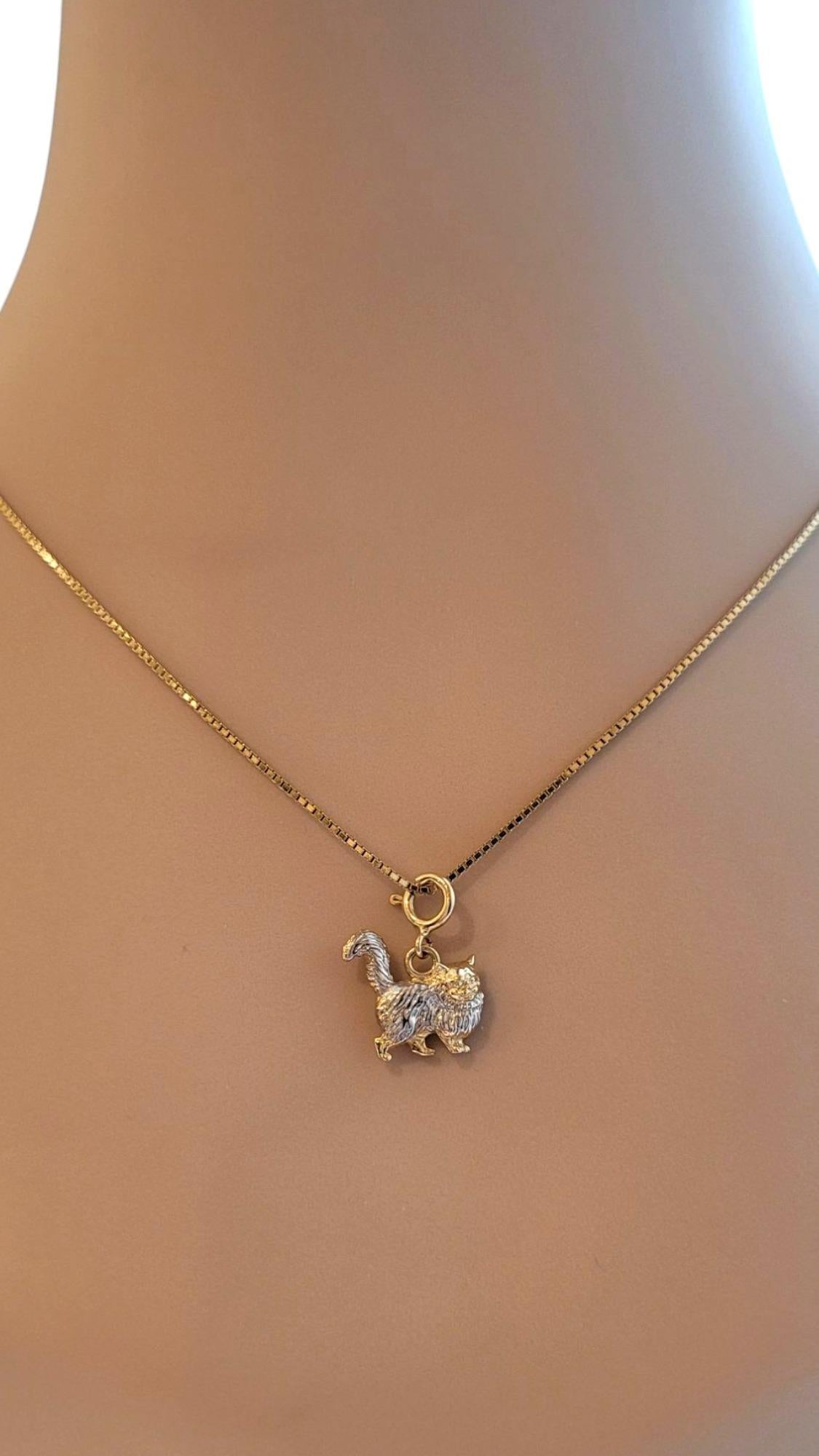 Breloque chat en or jaune et blanc 14 carats n° 21065 en vente 4
