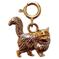 14K Yellow and White Gold Cat Charm #21065