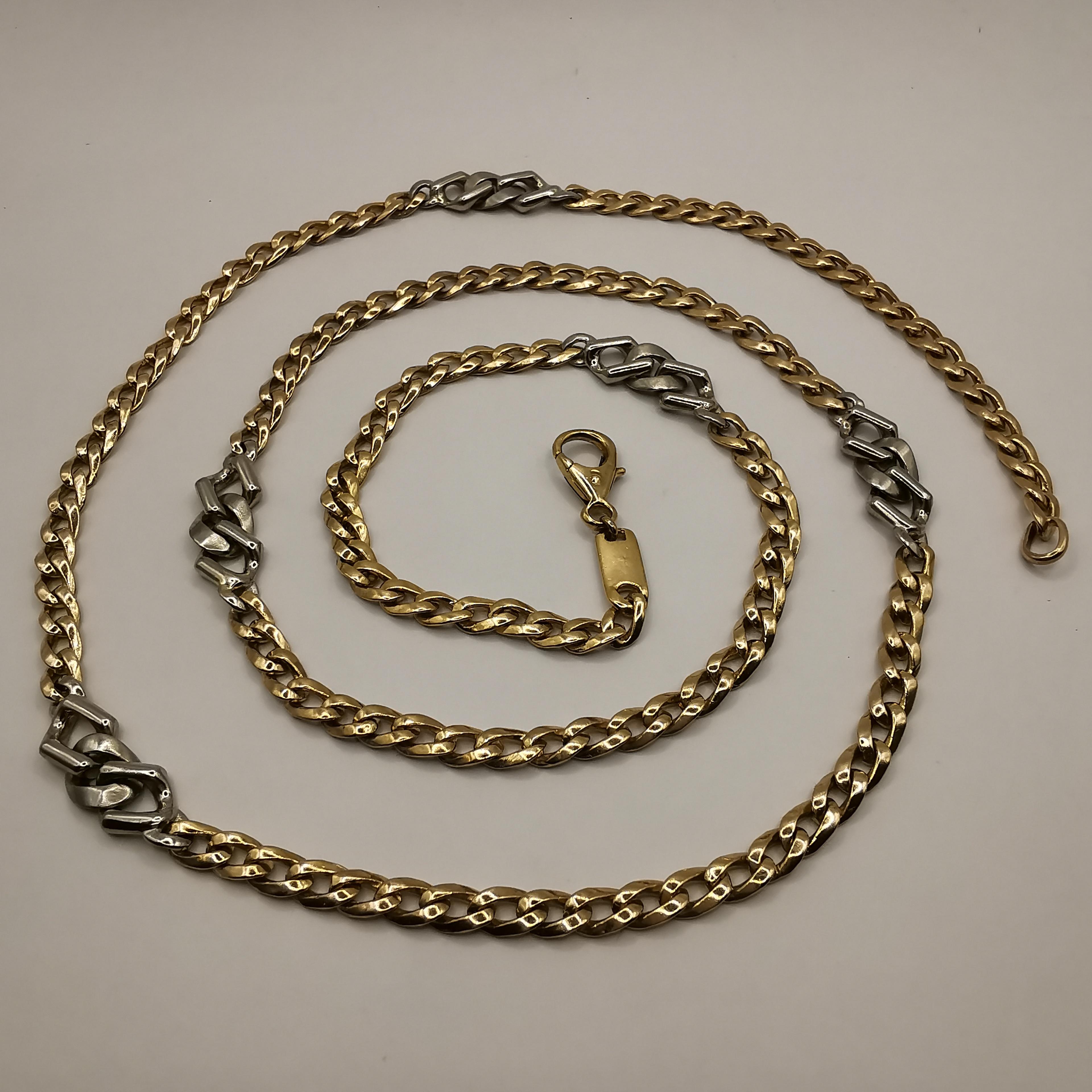 Contemporary 14K Yellow and White Gold Chain