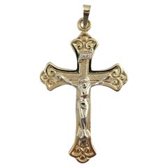 Vintage 14K Yellow and White Gold Crucifix Pendant
