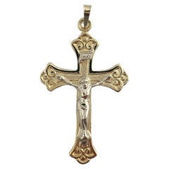 14K Yellow and White Gold Crucifix Pendant