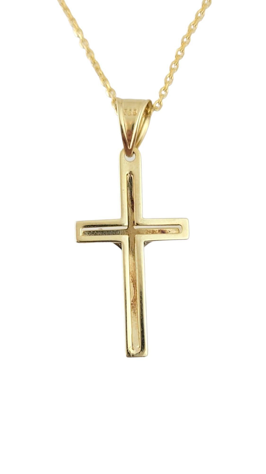 Women's  14K Yellow and White Gold Crucifix Pendant Necklace #14976 For Sale