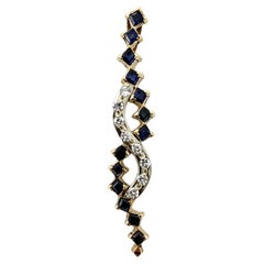 14K Yellow and White Gold Custom Sapphire and Diamond Pendant – 2.04ctw