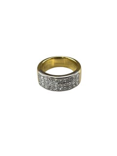 14K Yellow and White Gold Diamond Band Ring Size 4.75 Certified #24359