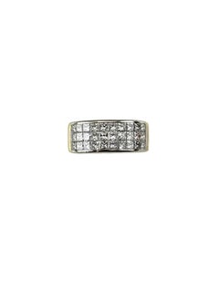 14K Yellow and White Gold Diamond Band Ring Size 4.75 Certified #24359