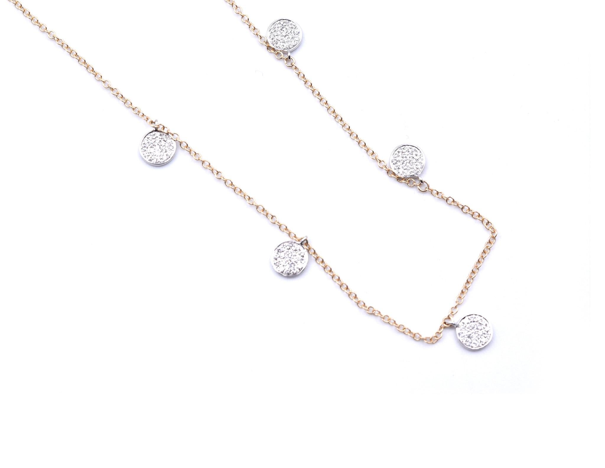 white gold station necklace