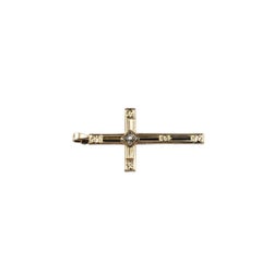 14K Yellow and White Gold Diamond Cross Pendant #20938