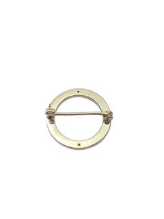 Spilla circolare in oro giallo e bianco 14K con taglio di diamanti #25146