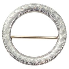 Spilla circolare in oro giallo e bianco 14K con taglio di diamanti #25146
