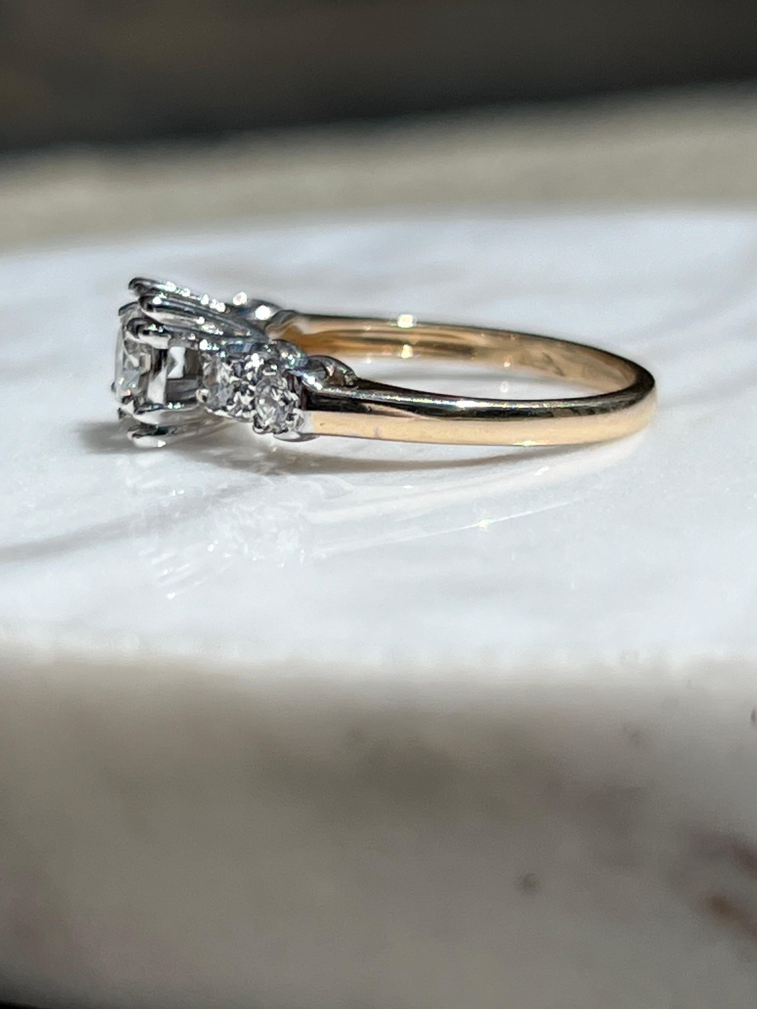 14k Yellow and White Gold Diamond Engagement Ring 5