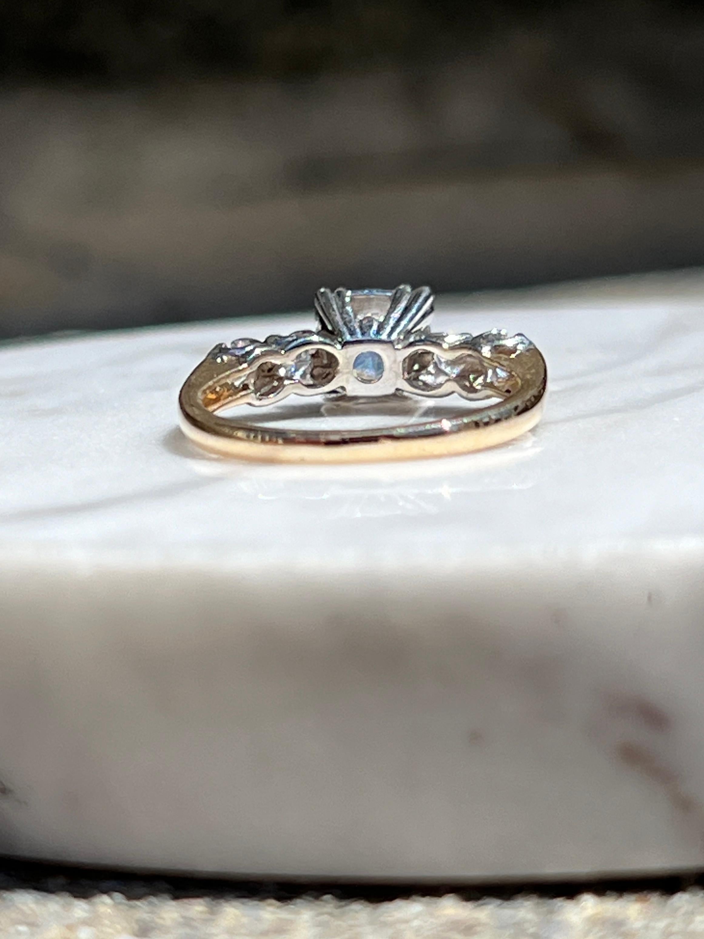 14k Yellow and White Gold Diamond Engagement Ring 7