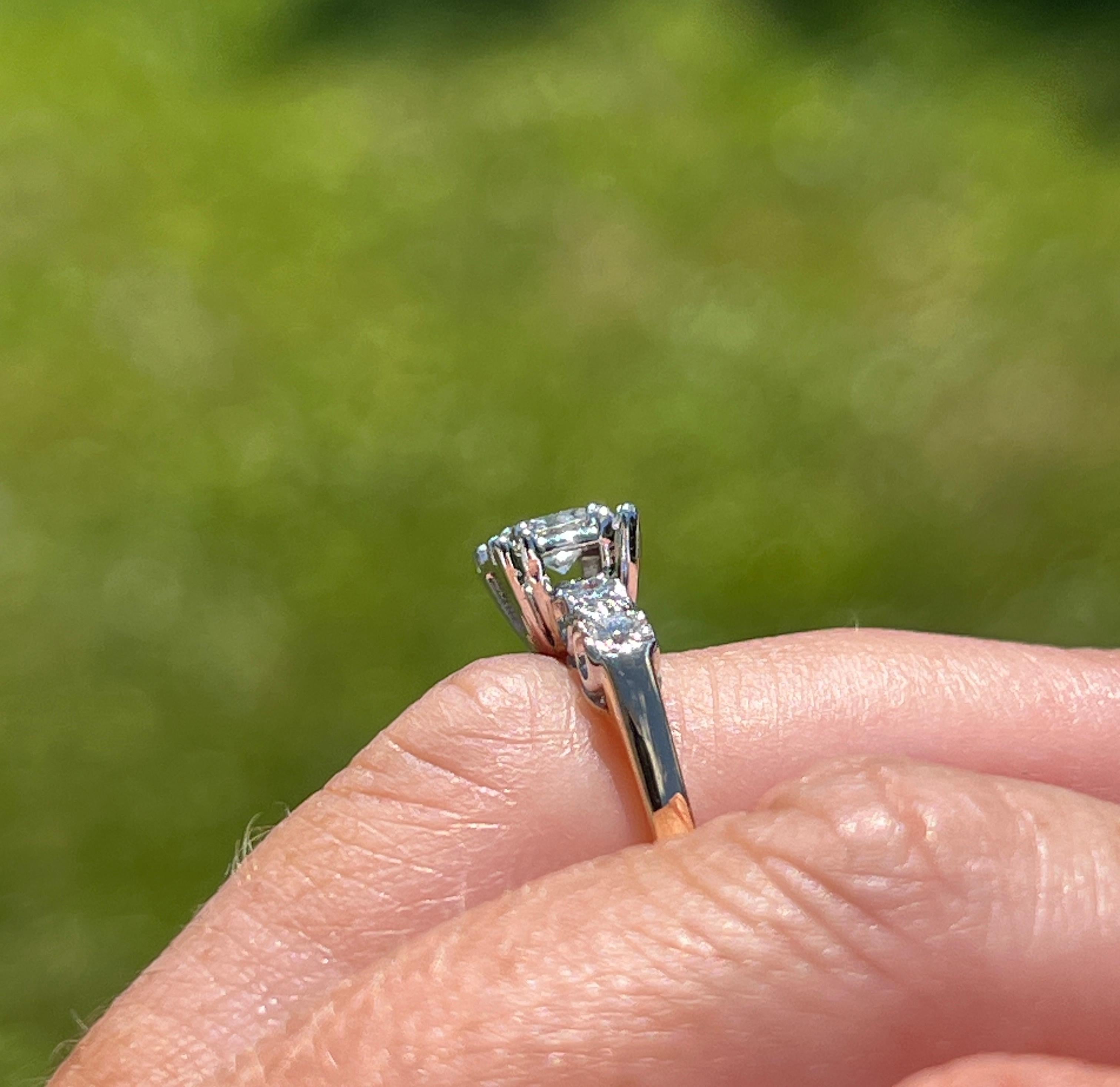 Women's or Men's 14k Yellow and White Gold Diamond Engagement Ring