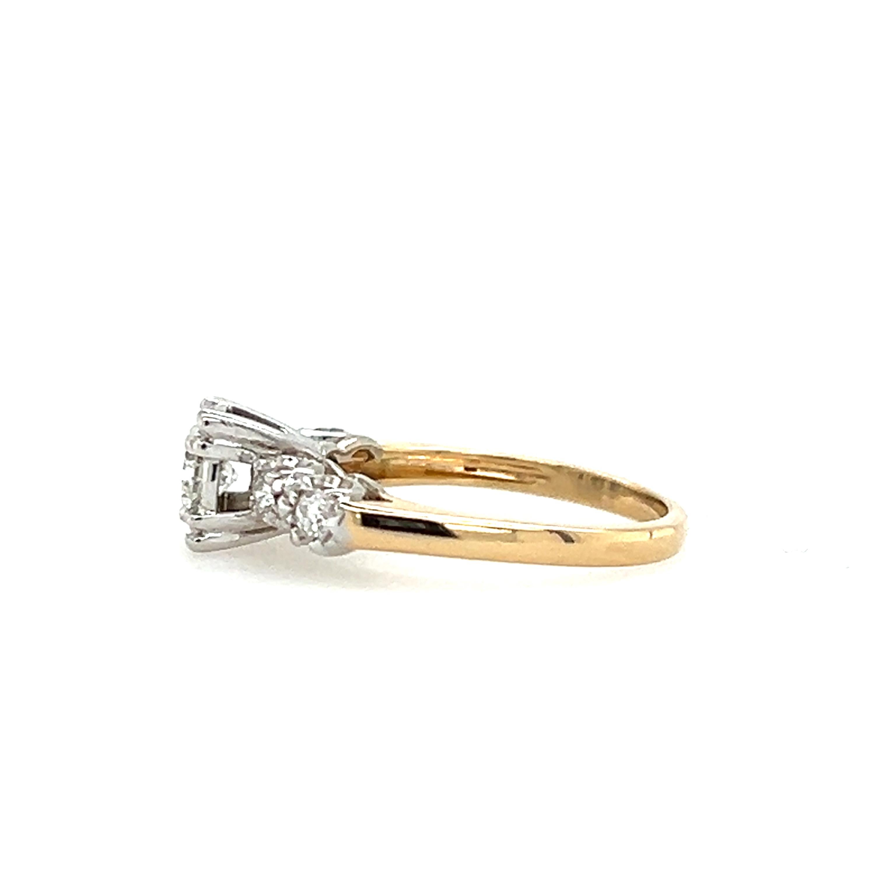 14k Yellow and White Gold Diamond Engagement Ring 1