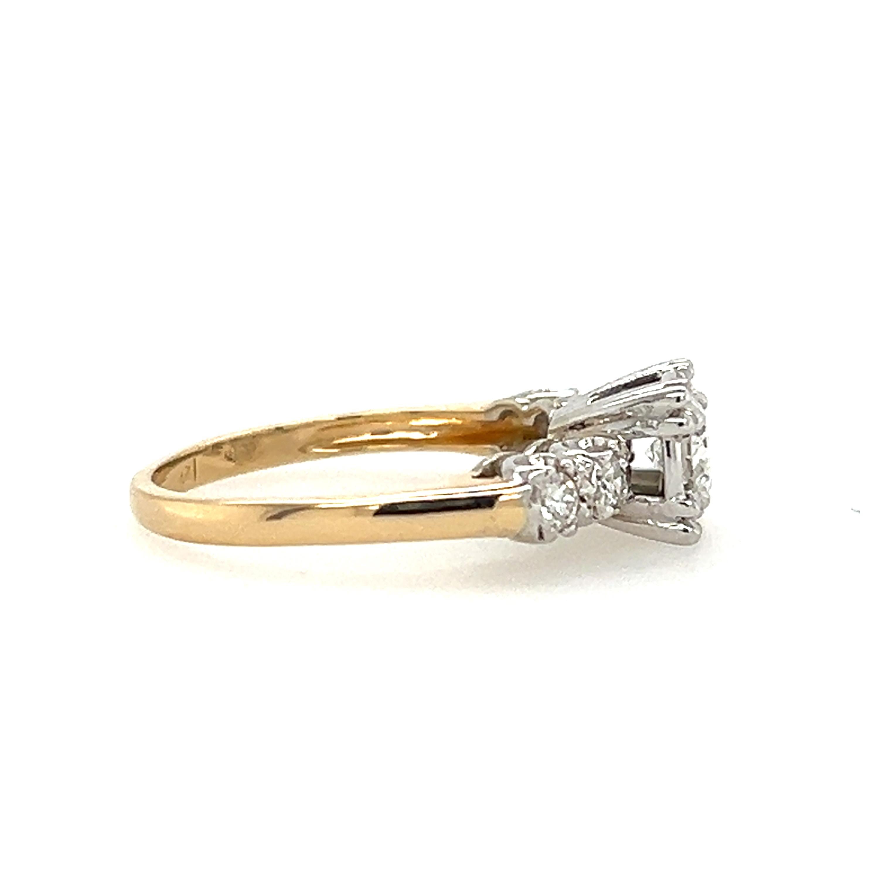 14k Yellow and White Gold Diamond Engagement Ring 2