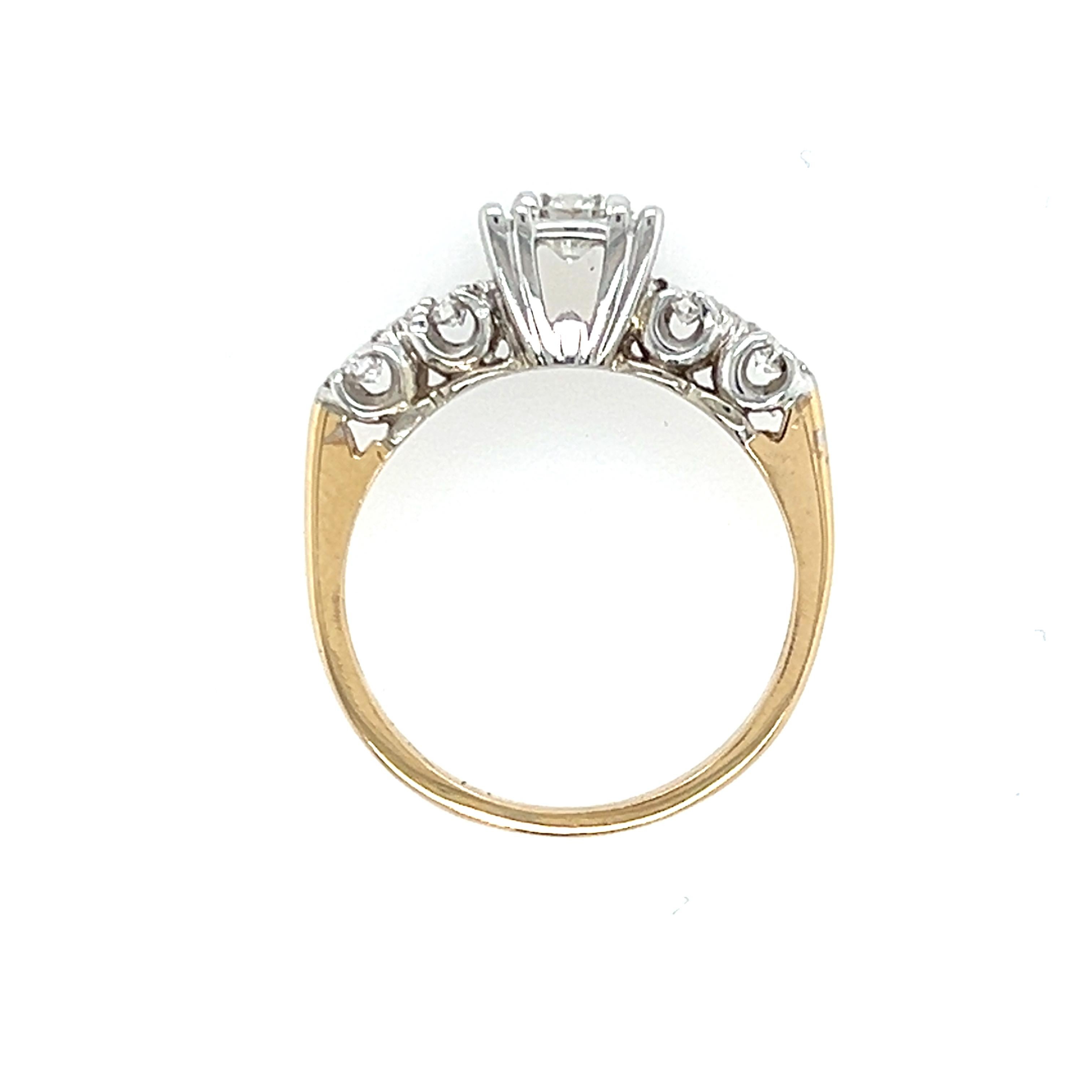 14k Yellow and White Gold Diamond Engagement Ring 3