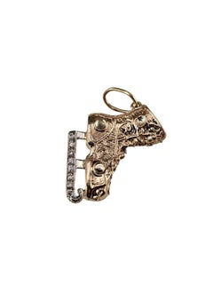 14K Yellow and White Gold Diamond Ice Skate Charm #24794