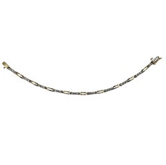 Pulsera de eslabones de diamantes de oro amarillo y blanco de 14 quilates #24466