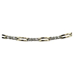 Pulsera de eslabones de diamantes de oro amarillo y blanco de 14 quilates #24466